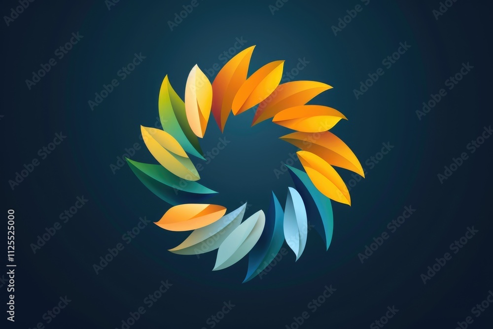 Fototapeta premium Colorful circular logo on a dark background