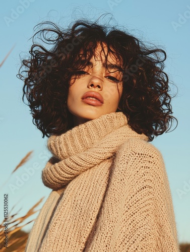 Seasonal fashion editorial: models in Mocha Mousse, Caramel Nude, and Velvet Cocoa tones, cozy knits, and scarves walking in an autumn park during golden hour