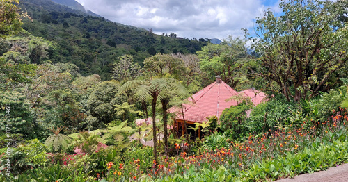 landscape view of la paz waterfall gardens park in costa rica