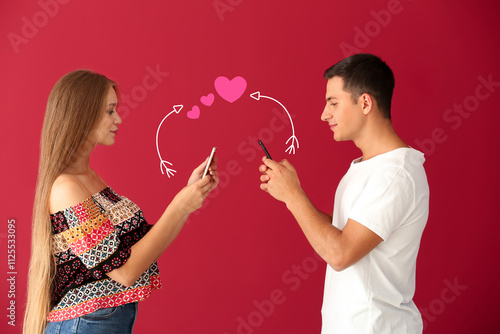 Young couple with mobile ph...