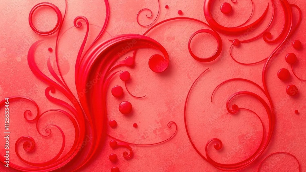 Abstract red swirls and curves on a vibrant background, creative Abstract red swirls and curves on a vibrant background, creative