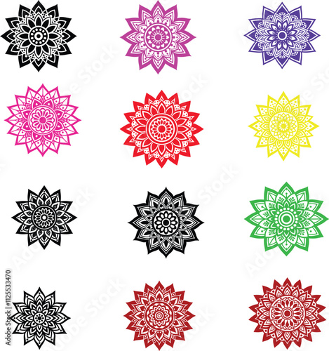 Mandala art indian traditional mandala art design with white background.