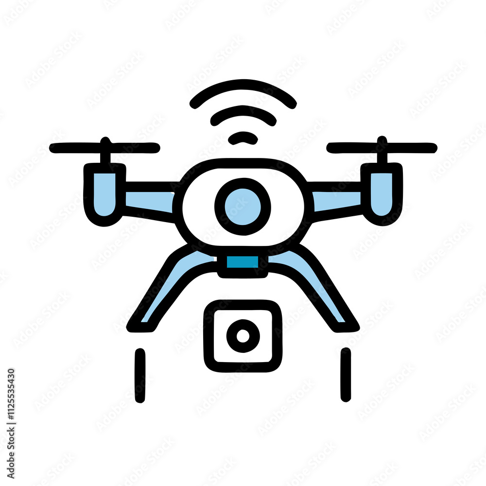 drone icon displayed on a clean white background, symbolizing modern technology and innovation. drone icon displayed on a clean white background, symbolizing modern technology and innovation.