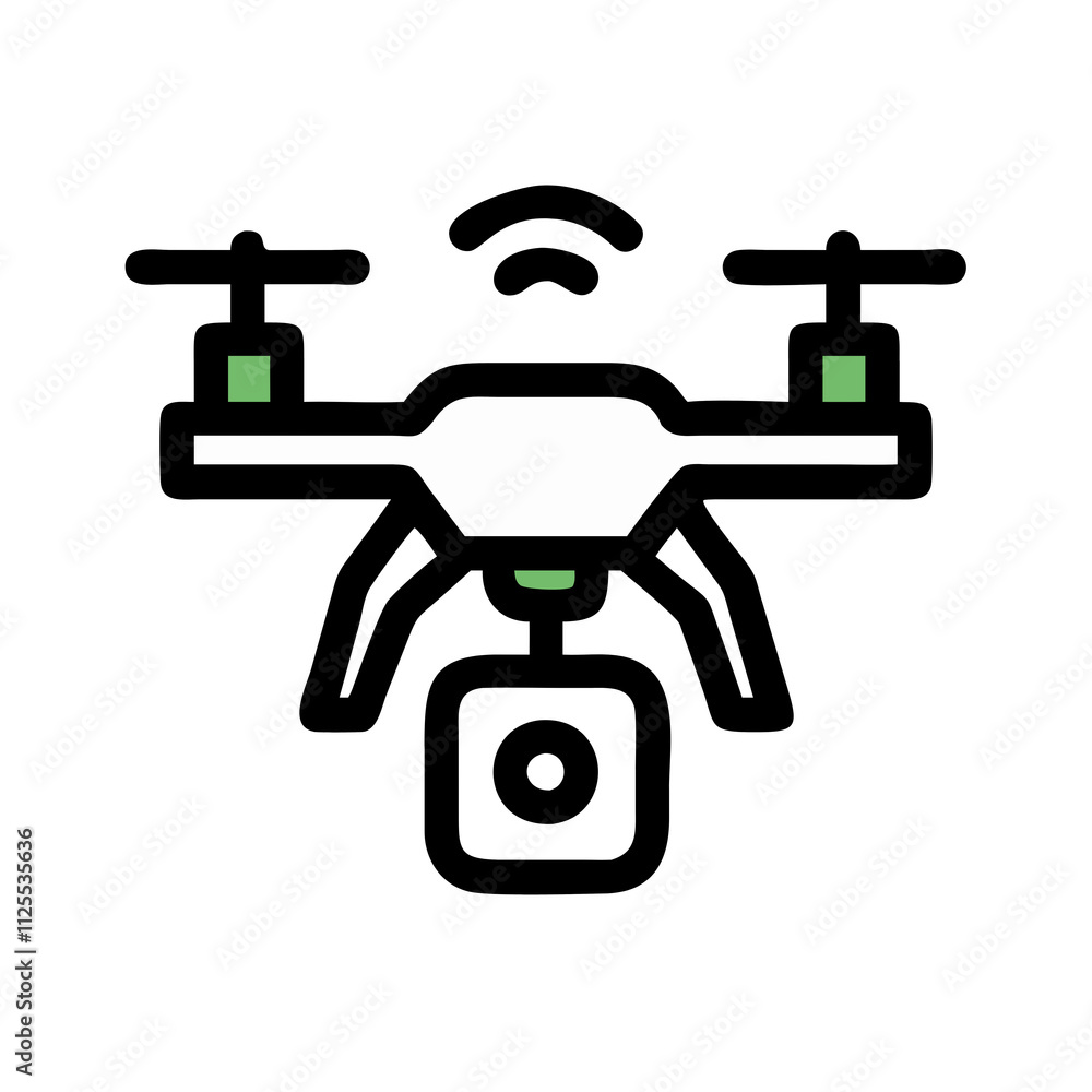 drone icon displayed on a clean white background, symbolizing modern technology and innovation. drone icon displayed on a clean white background, symbolizing modern technology and innovation.