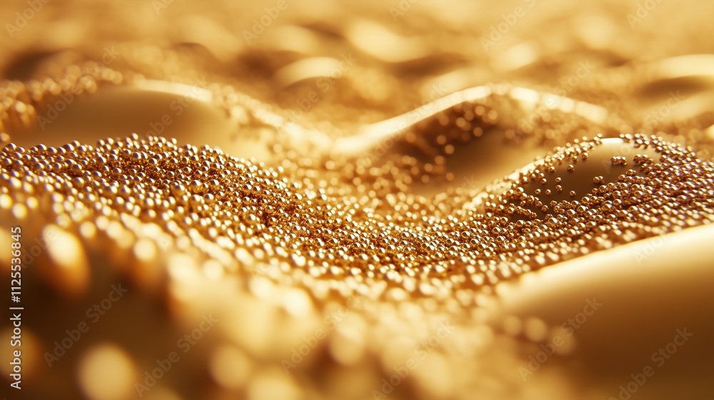Macro view of golden beads forming wavy patterns. luxury and abstract branding. Macro view of golden beads forming wavy patterns. luxury and abstract branding.