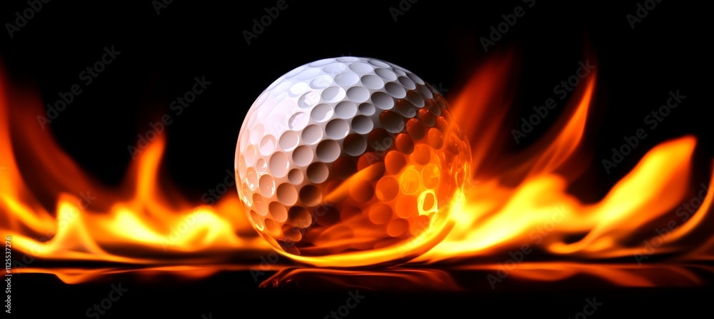 Burning Golf Ball A Golf Ball in Flames, with Bright Fire Illuminating the Ball s Dimples Burning Golf Ball A Golf Ball in Flames, with Bright Fire Illuminating the Ball s Dimples