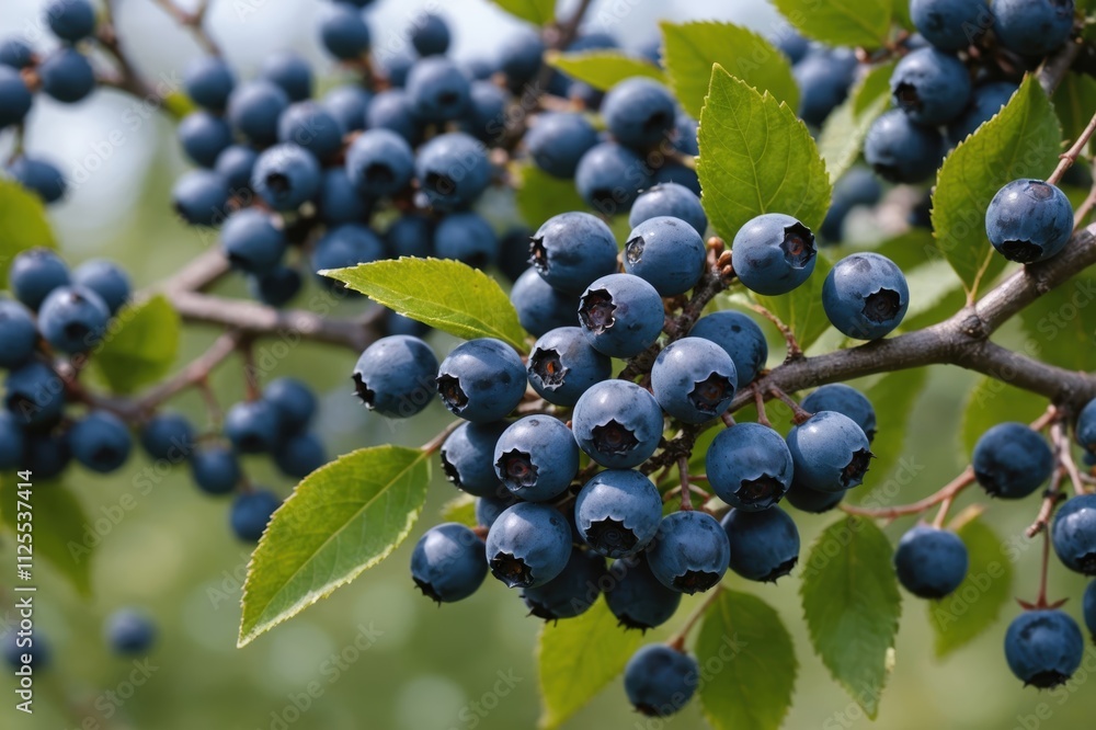 Fresh blackthorn berries background, close-up Fresh blackthorn berries background, close-up