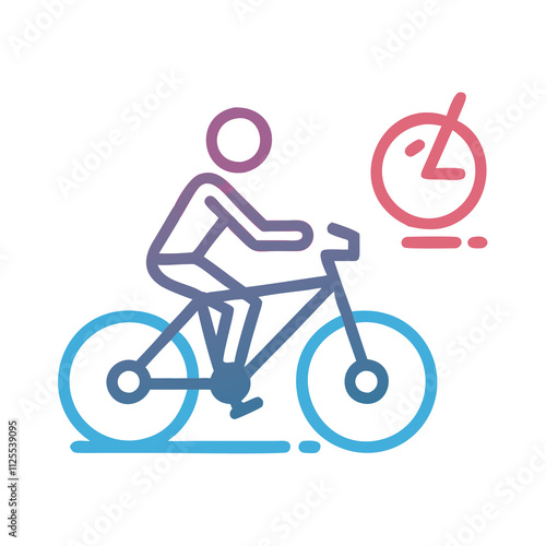 Bicycle icon in flat design, featuring a simple vector illustration with a modern aesthetic.