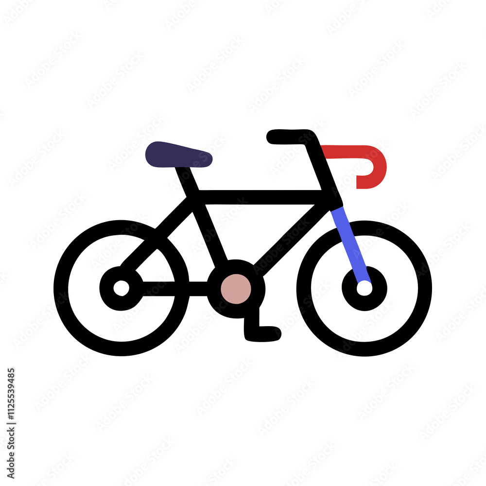 Bicycle icon in flat design, featuring a simple vector illustration with a modern aesthetic. Bicycle icon in flat design, featuring a simple vector illustration with a modern aesthetic.