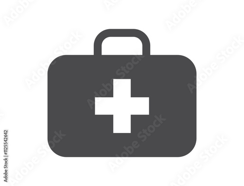 medical case flat icon. first aid kit symbol. healthcare and medical symbol. isolated vector image in simple style