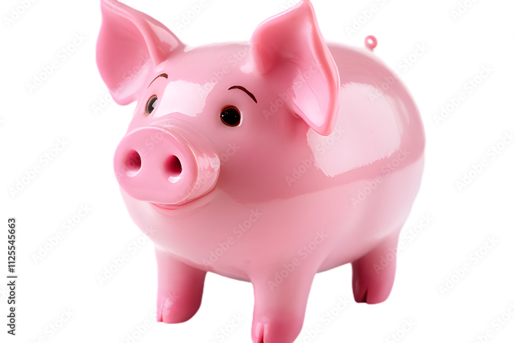 Cute Pink Piggy Bank for Savings, Cute and Fun Financial Planning Concept