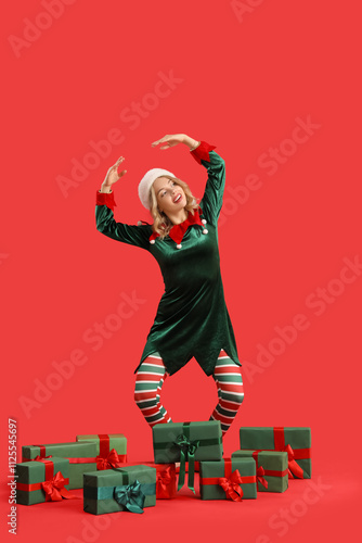 Funny young woman dressed a...