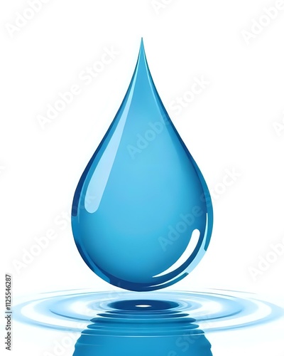 dessin vectoriel d'une goutte d'eau bleu qui tombe