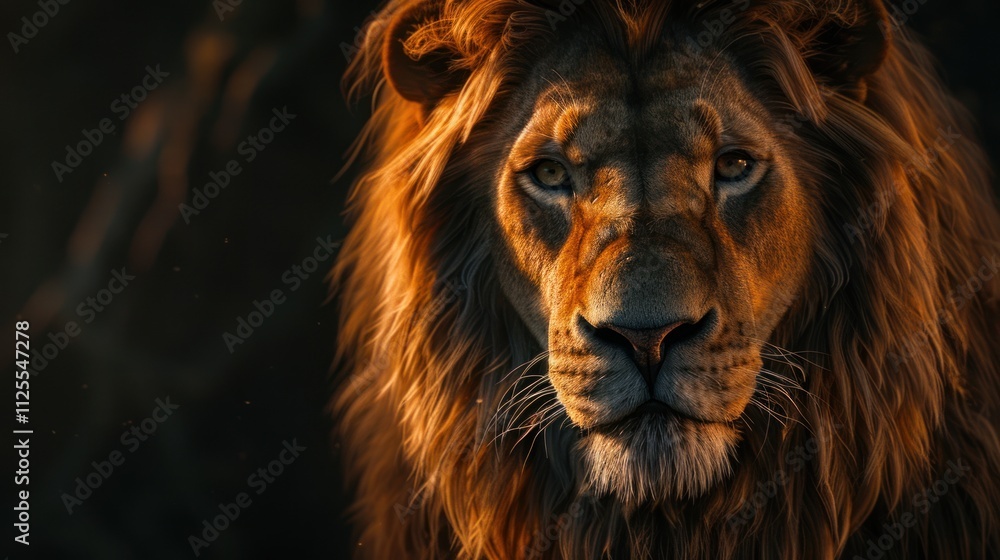 Fototapeta premium A majestic lion's 