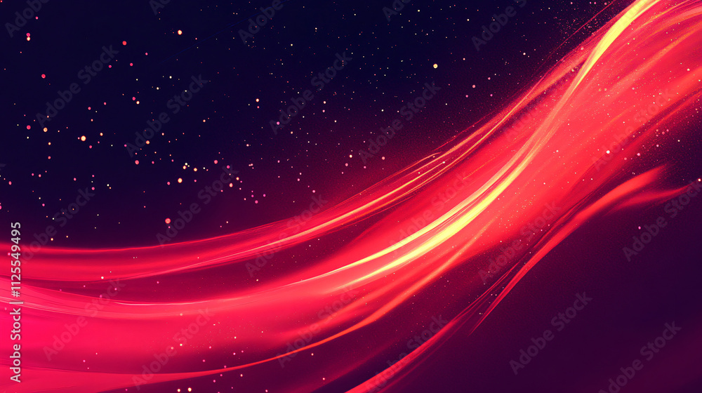 Obraz premium Sharp red abstract edges with neon effects.