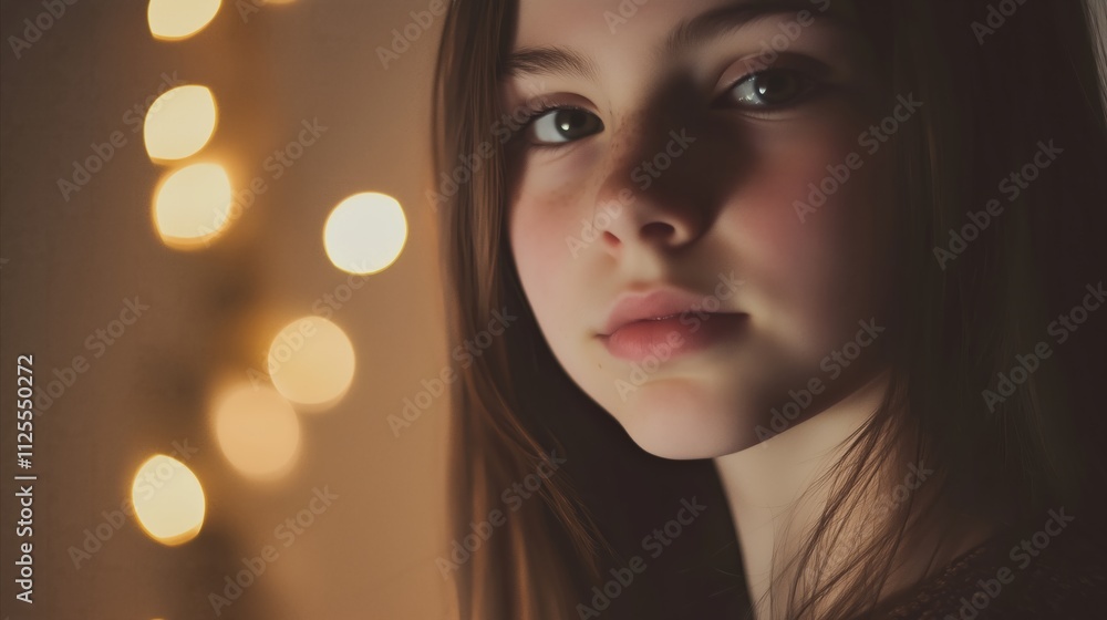 Girl with brown hair and blue eyes Girl with brown hair and blue eyes