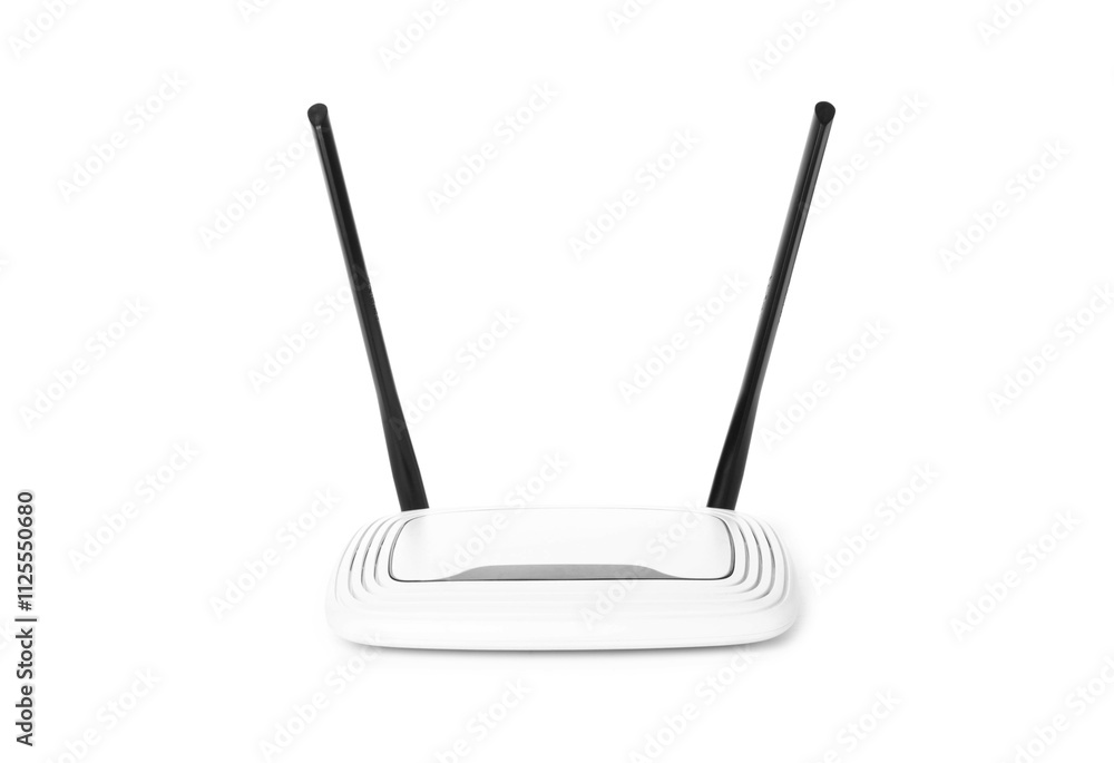 Modern wi-fi router on white background Modern wi-fi router on white background