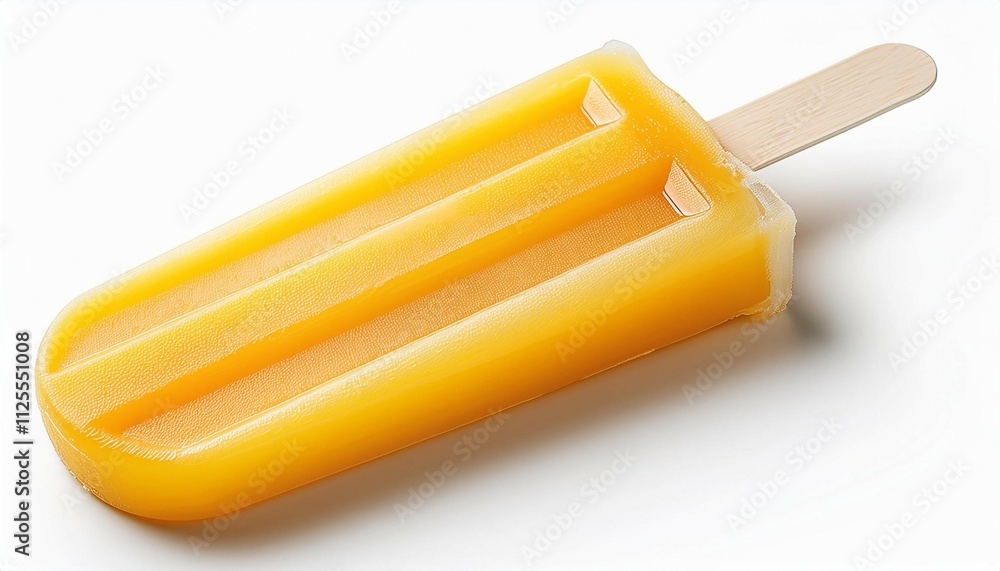 vibrant yellow fruit popsicle isolated on white background refreshing summer treat delicious dessert frozen snack tropical flavor healthy indulgence bright colors sweet and sour delight vibrant yellow fruit popsicle isolated on white background refreshing summer treat delicious dessert frozen snack tropical flavor healthy indulgence bright colors sweet and sour delight