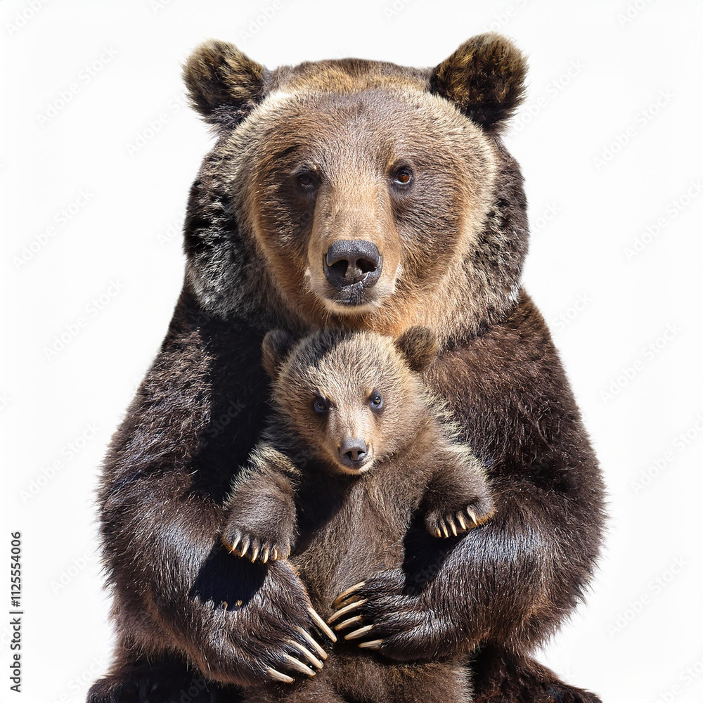 Obraz premium maman, bébé, ours, animal, isolé, mignon, mammifère, animal de compagnie, blanc, fourrure, pâques, lièvre, animal de compagnie, duveteux, brun, lapin, joli, rongeur, petit, bébé, animalGenerated image