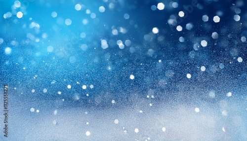 氷の魔法：青からホワイトへ続くグラデーションと銀の煌めき
