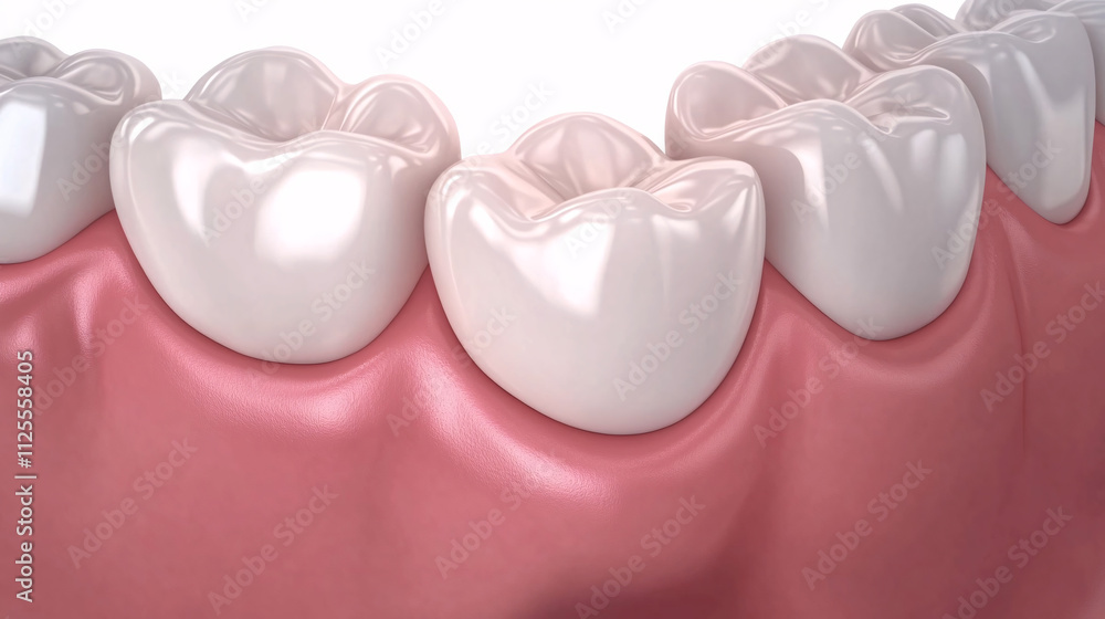A close up of a person's teeth with the gums showing A close up of a person's teeth with the gums showing