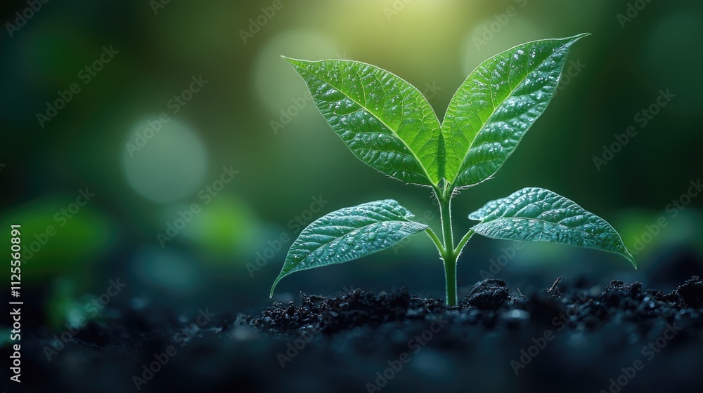 New growth from soil, great for environmental or nature-related themes New growth from soil, great for environmental or nature-related themes
