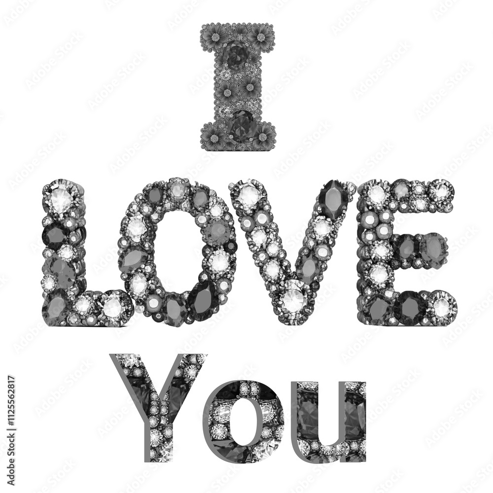 Diamond & Ruby Transparent Words. Made from diamonds, rubies, and gold, pefect for valentine and christmas greeting or the typography Diamond & Ruby Transparent Words. Made from diamonds, rubies, and gold, pefect for valentine and christmas greeting or the typography