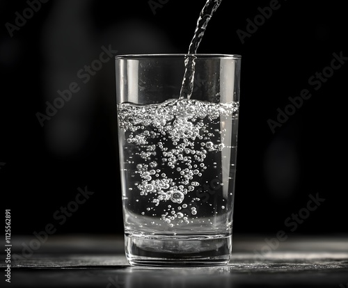 Water is poured into a glass