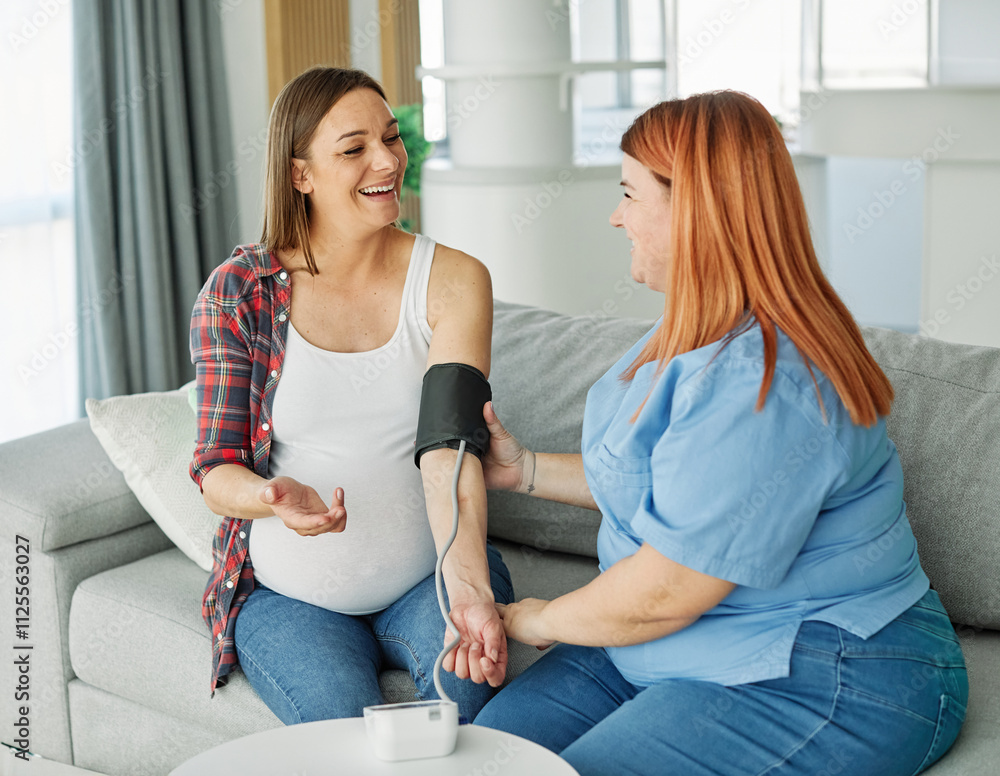 woman pregnant mother pregnancy belly patient nurse visit control measuring exam test pulse gauge check maternity high blood pressure woman pregnant mother pregnancy belly patient nurse visit control measuring exam test pulse gauge check maternity high blood pressure