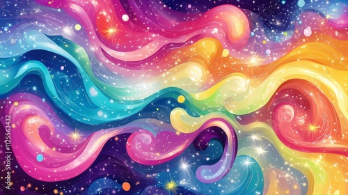 Vibrant Abstract Background with Ripples and Constellations