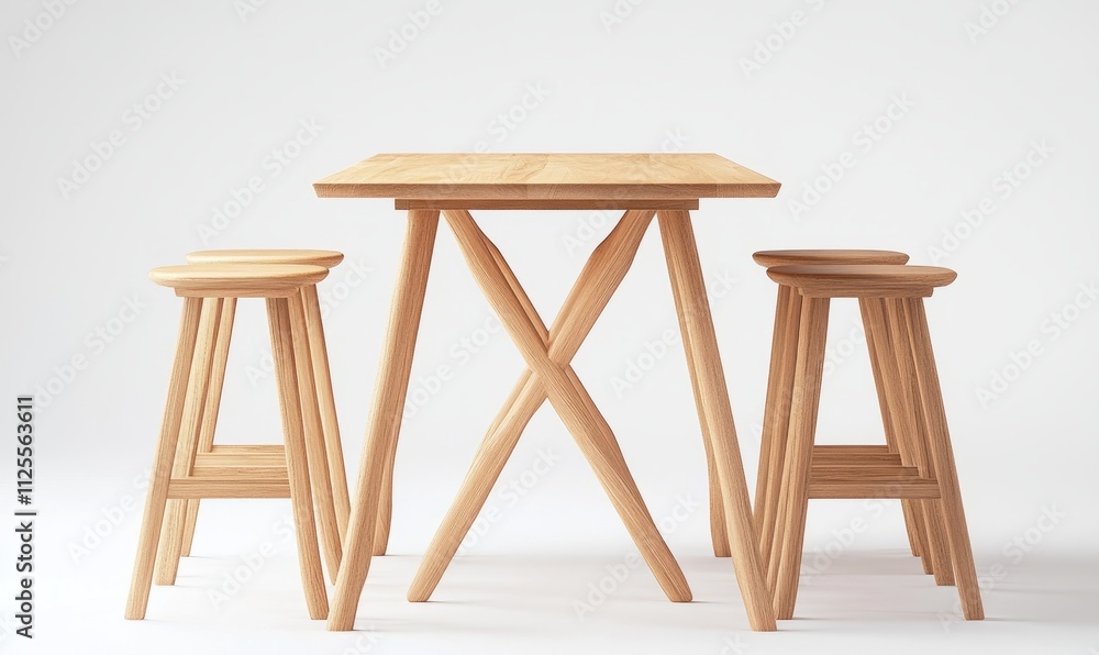 Bright Scandinavian Style Dining Set with Light Wooden Table and Stools Bright Scandinavian Style Dining Set with Light Wooden Table and Stools Bright Scandinavian Style Dining Set with Light Wooden Table and Stools Bright Scandinavian Style Dining Set with Light Wooden Table and Stools