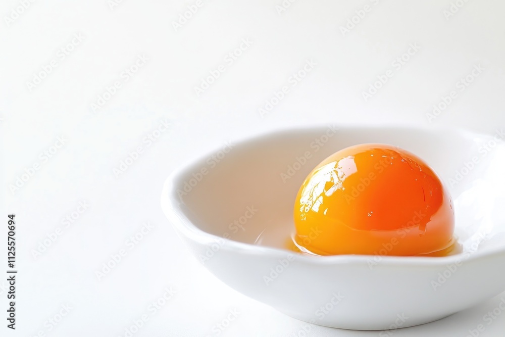 Single egg sitting in a white ceramic bowl on a table, simple still life setup Single egg sitting in a white ceramic bowl on a table, simple still life setup