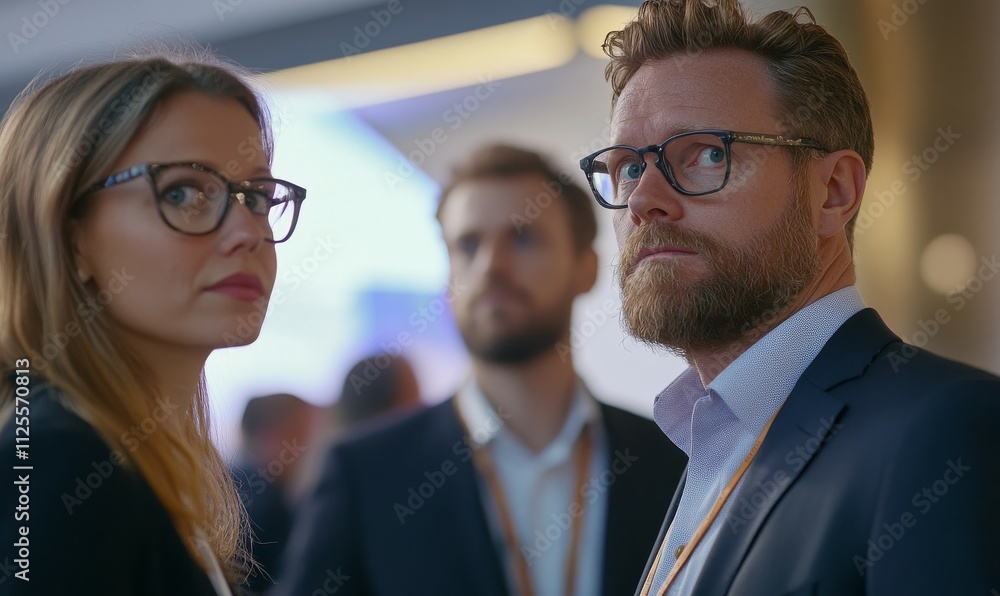 corporate team in formal attire attending a high-profile business conference corporate team in formal attire attending a high-profile business conference