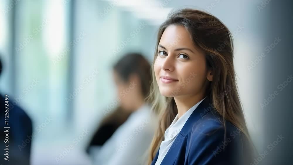Young Latin American woman doing internship in big company. Best job candidate Young Latin American woman doing internship in big company. Best job candidate