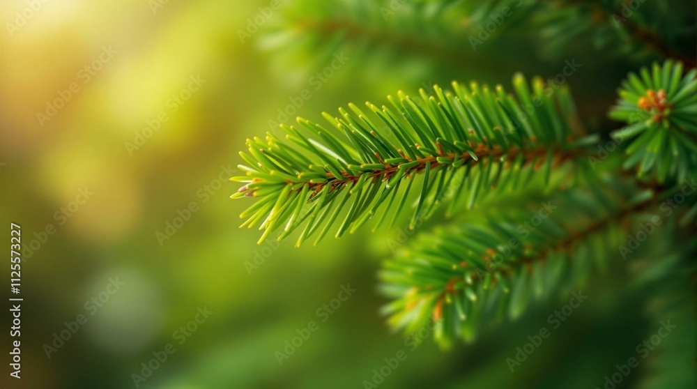 Left Branch With Twinkling Lights On Blurred Golden Background For Holiday Designs, Cards And Advertisements Left Branch With Twinkling Lights On Blurred Golden Background For Holiday Designs, Cards And Advertisements
