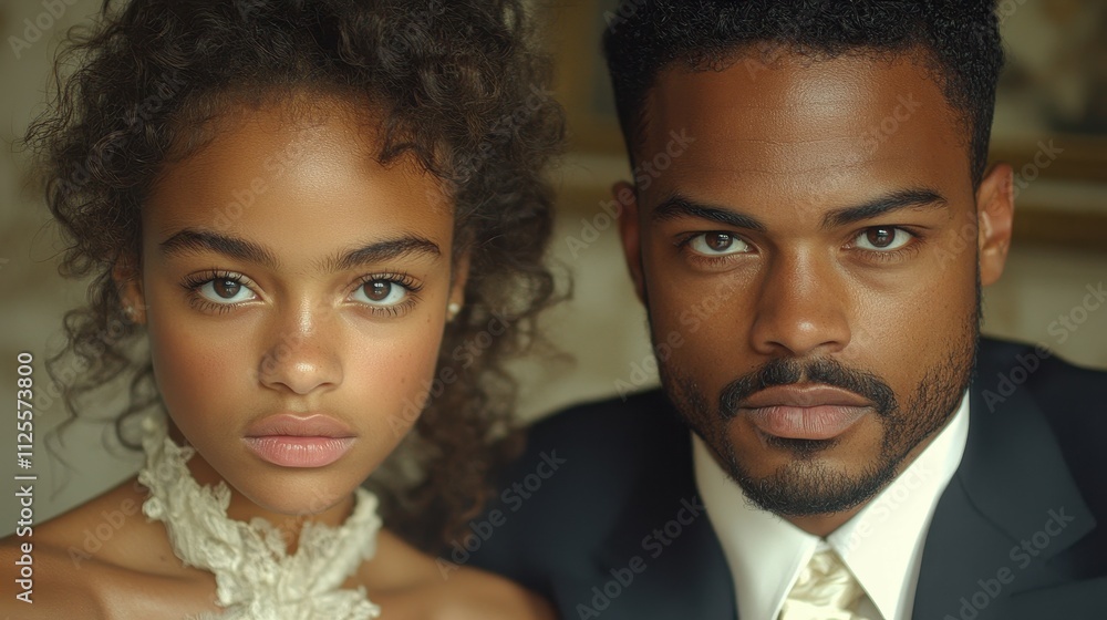 A man and a woman are posing for a picture. The woman is wearing a white dress and the man is wearing a suit. Scene is formal and elegant A man and a woman are posing for a picture. The woman is wearing a white dress and the man is wearing a suit. Scene is formal and elegant