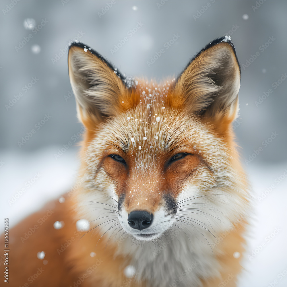Obraz premium red fox vulpes in the winter 