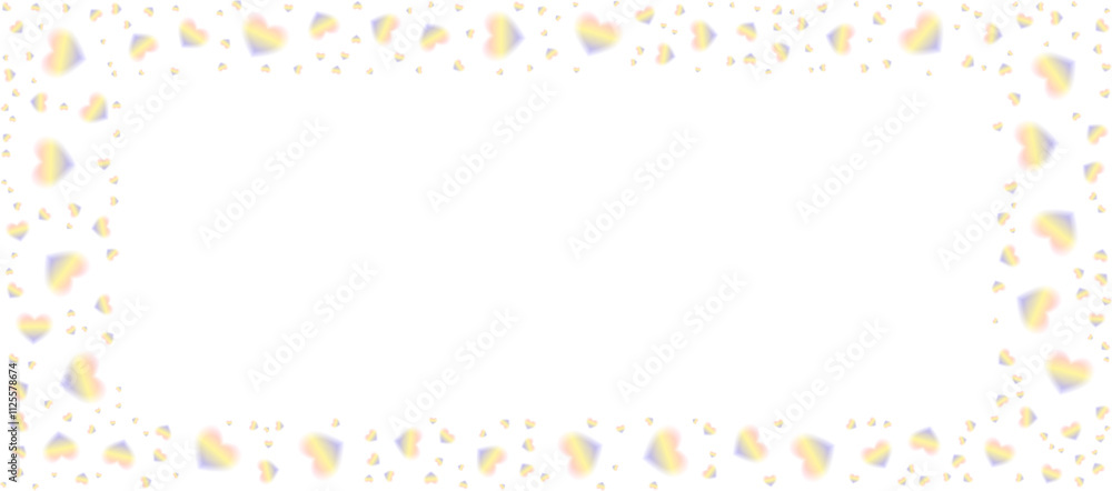 Cute frame with blurred gradient confetti hearts. Romantic design for Valentine's Day, wedding and Mother's Day for postcard, web, banner, brochure. Cute frame with blurred gradient confetti hearts. Romantic design for Valentine's Day, wedding and Mother's Day for postcard, web, banner, brochure.