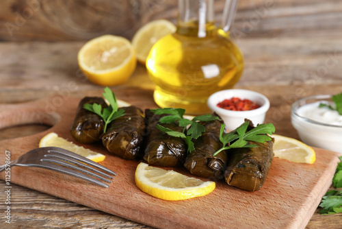 Delicious stuffed grape lea...