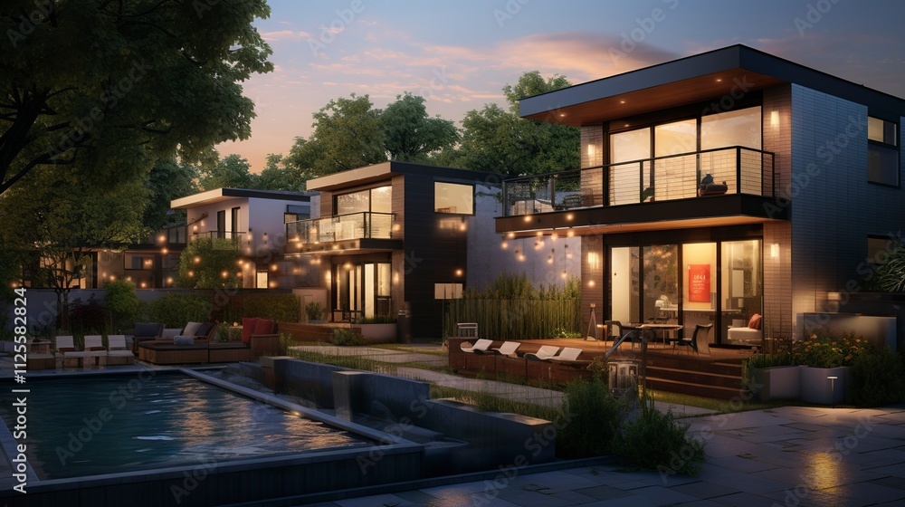 A photo of Transitional Housing Emphasizing Modern living A photo of Transitional Housing Emphasizing Modern living