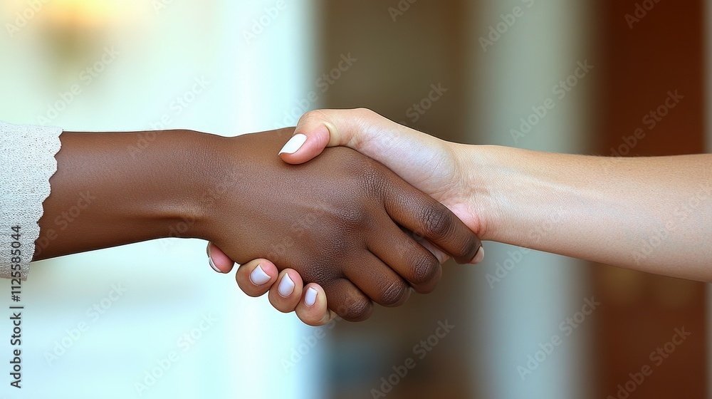 Two hands shaking in a handshake. Concept of trust and respect between the two people Two hands shaking in a handshake. Concept of trust and respect between the two people