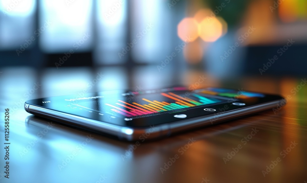 finance and investment app interface on a smartphone with stock graphs finance and investment app interface on a smartphone with stock graphs