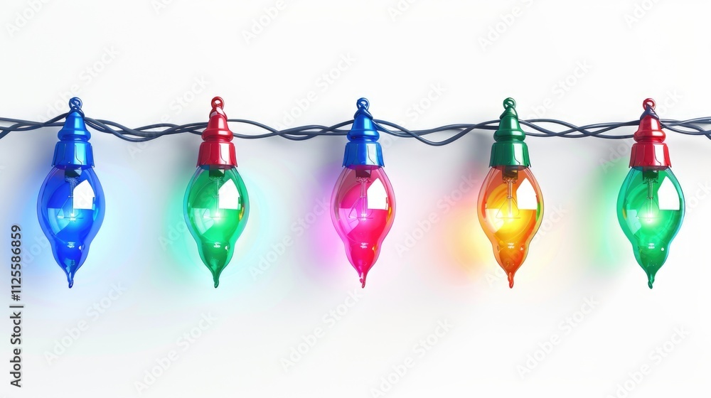 Colorful Christmas lights on a white background Colorful Christmas lights on a white background