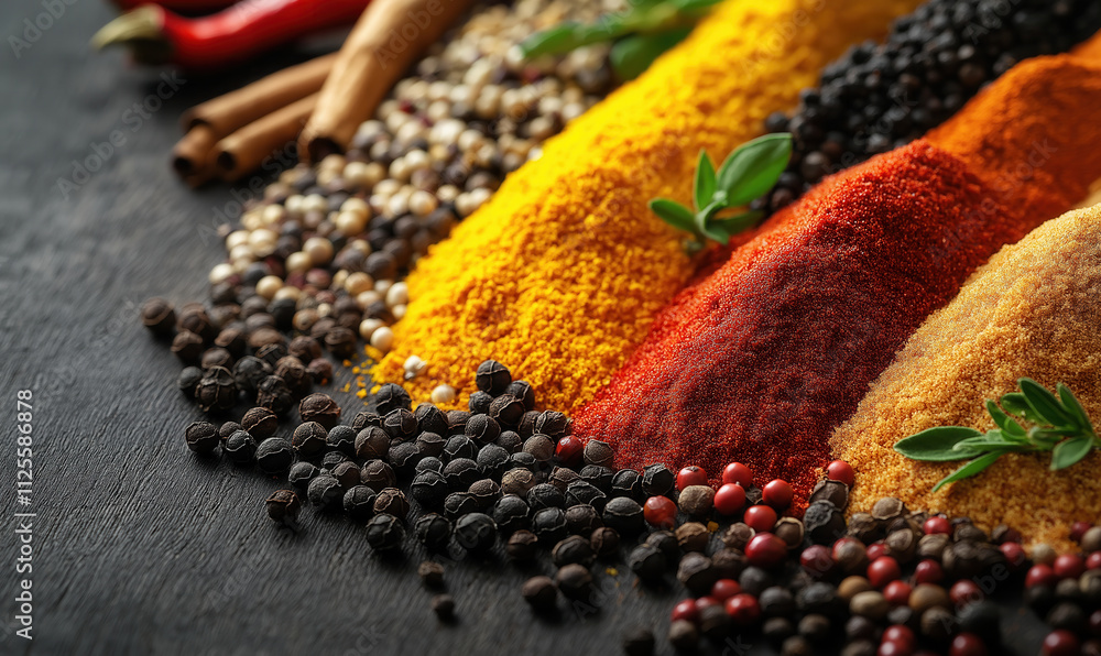 Fresh spices and herbs for food on table. Fresh spices and herbs for food on table.