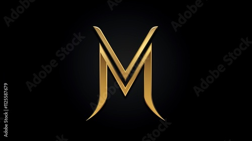 Gold m logo on black background