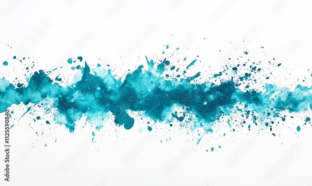 Vibrant Turquoise Paint Splash on White Background Vibrant Turquoise Paint Splash on White Background