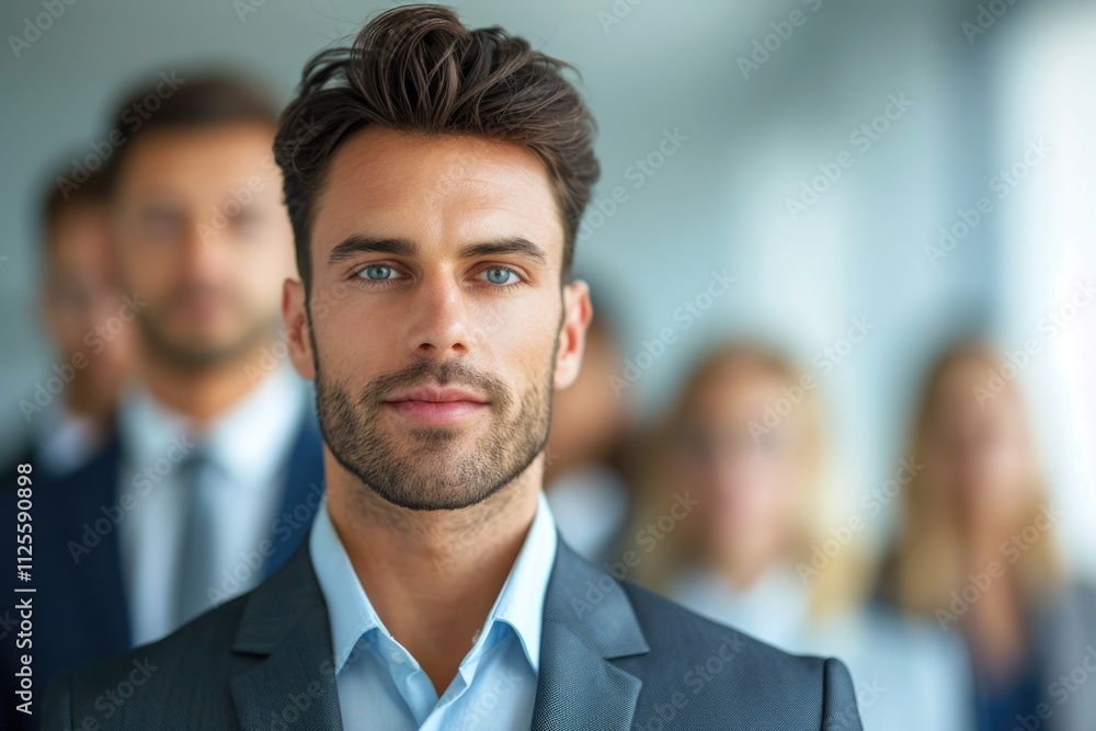 A man in a suit addresses a group of people, likely at a corporate event or meeting A man in a suit addresses a group of people, likely at a corporate event or meeting