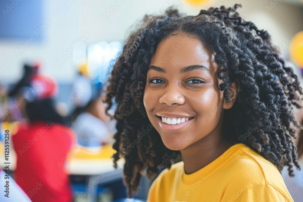 Portrait of a young African American female volunteer at community center Portrait of a young African American female volunteer at community center