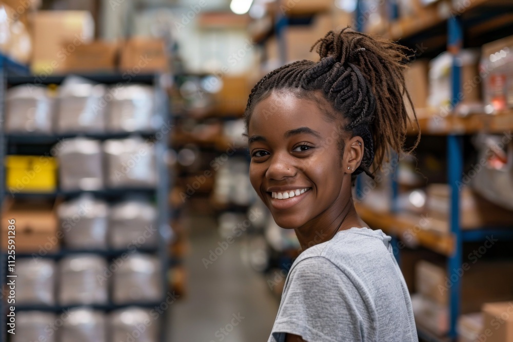 Portrait of a young African American female volunteer at community center Portrait of a young African American female volunteer at community center