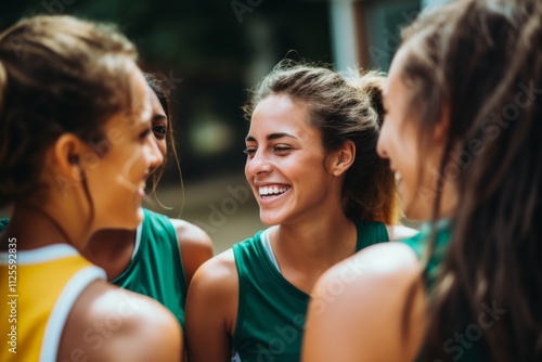 Portrait of a young female basketball team